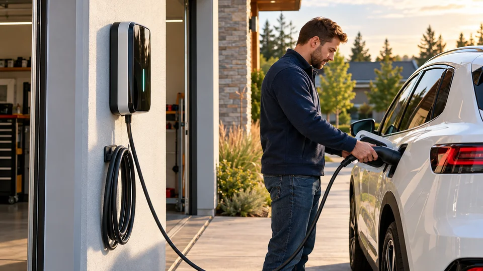 Electric car charging at home saving over 1200 dollars annually compared to gas fuel in Spokane