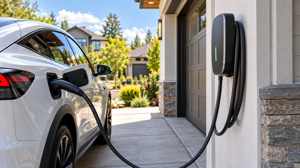 Detached alley garage EV charger installation in Spokane